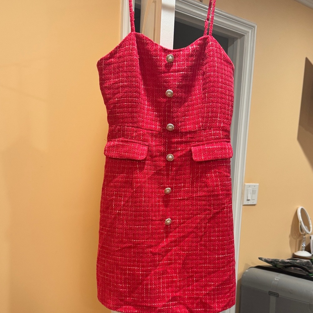 Elegant Pink Button-Down Dress